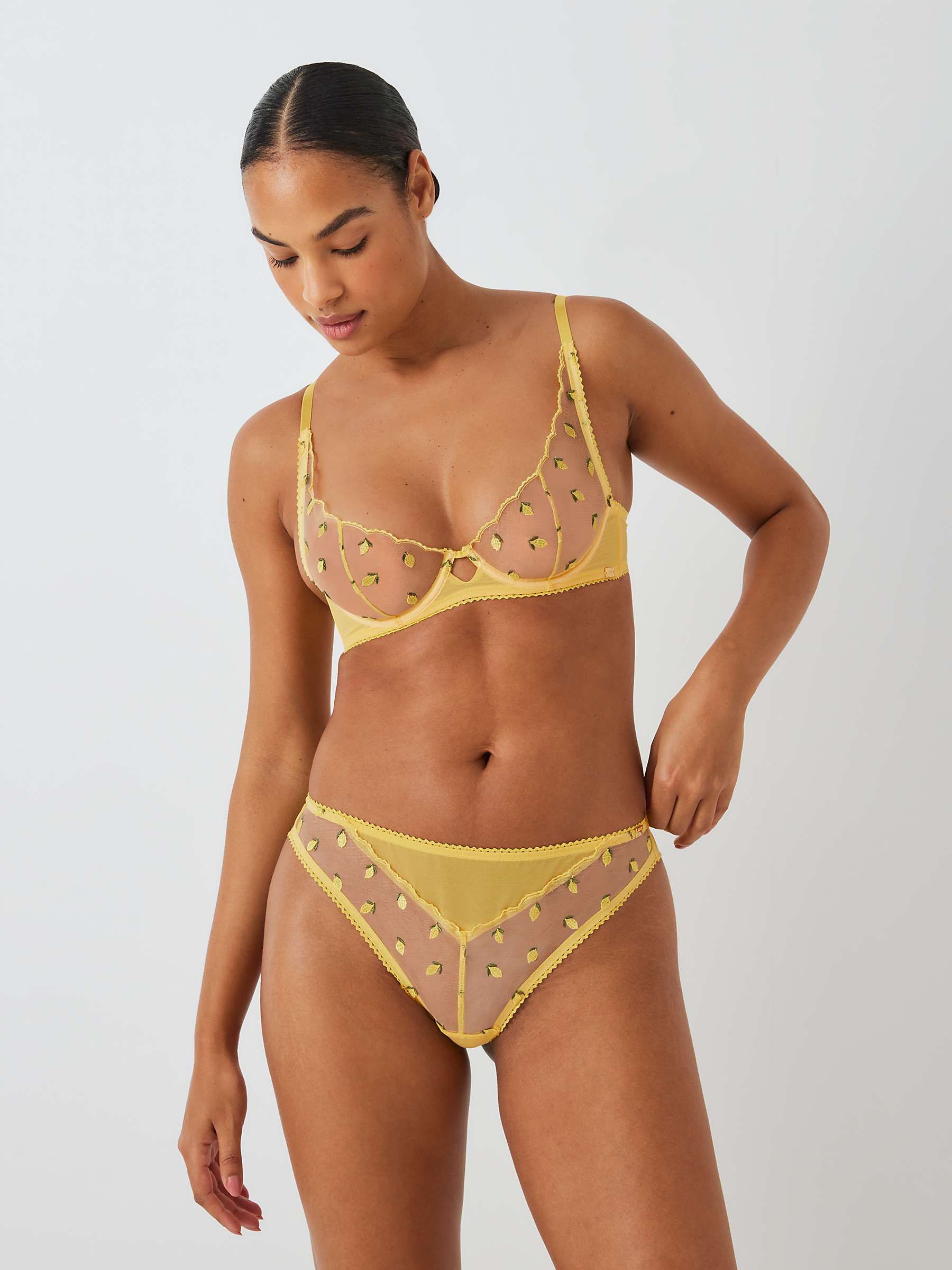 Buy AND/OR Luna Lemon Detail Briefs, Yellow Online at johnlewis.com