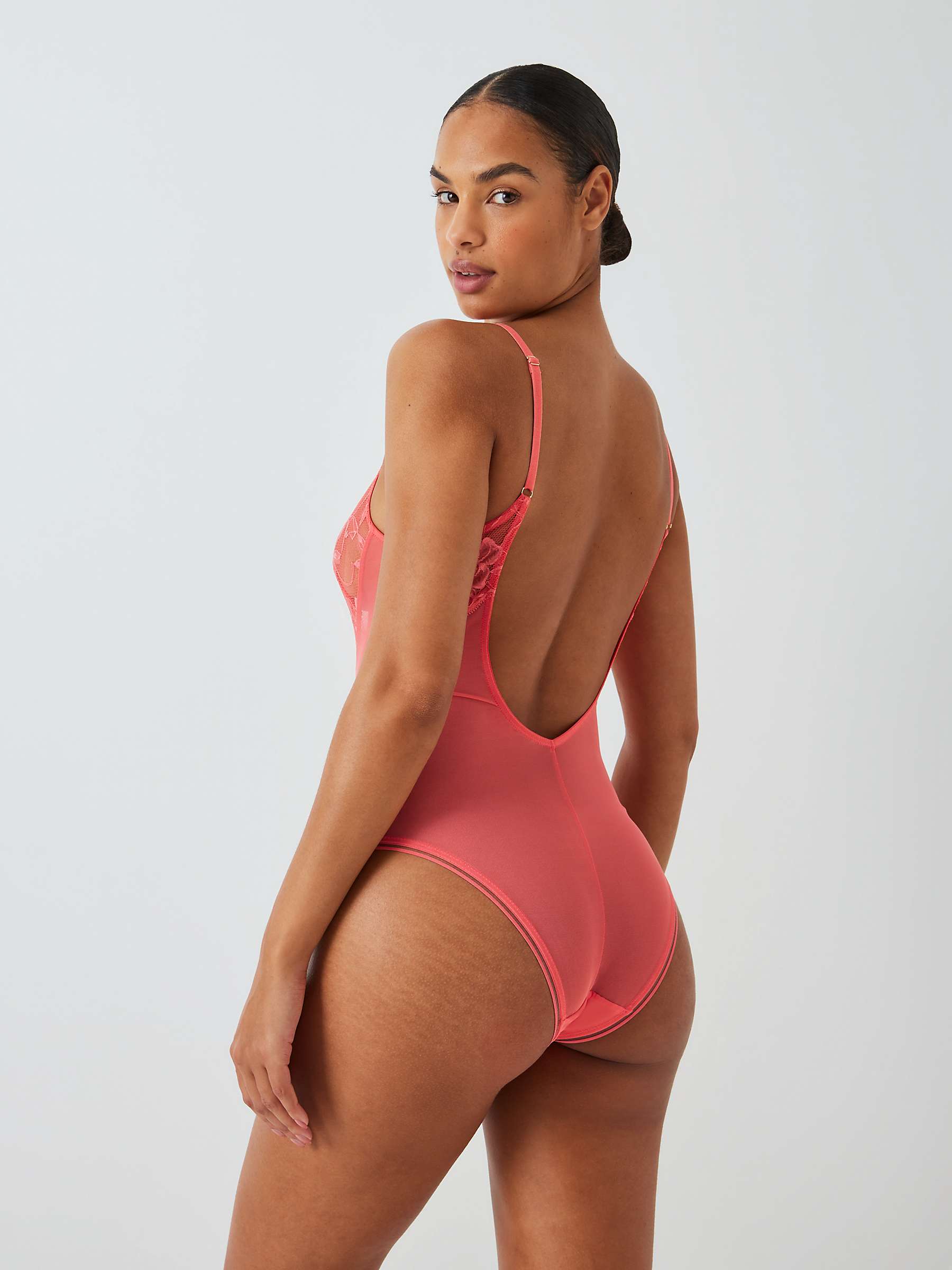 Buy AND/OR Wren Lace Body, Coral Online at johnlewis.com