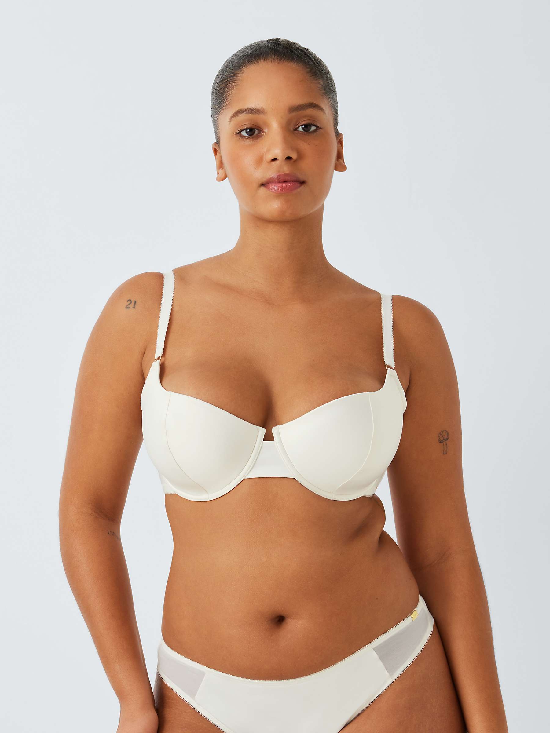 Buy AND/OR Cassidy Satin Bra, Ivory Online at johnlewis.com