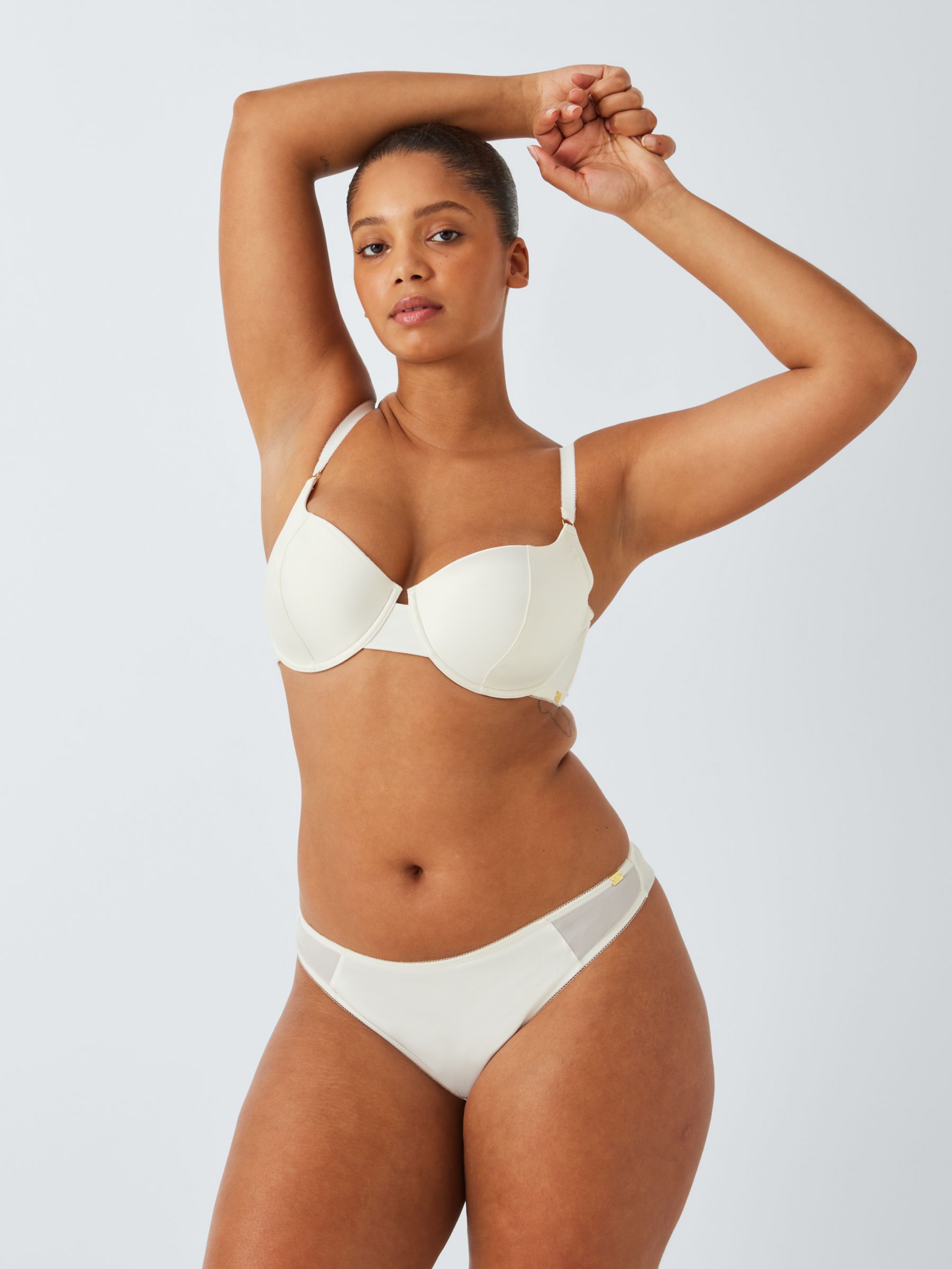 AND/OR Cassidy Satin Bra, Ivory at John Lewis & Partners
