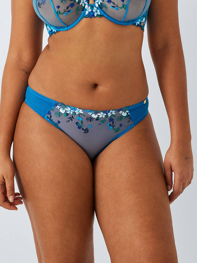 AND/OR Kiki Floral Embroidery Knickers, Light Blue