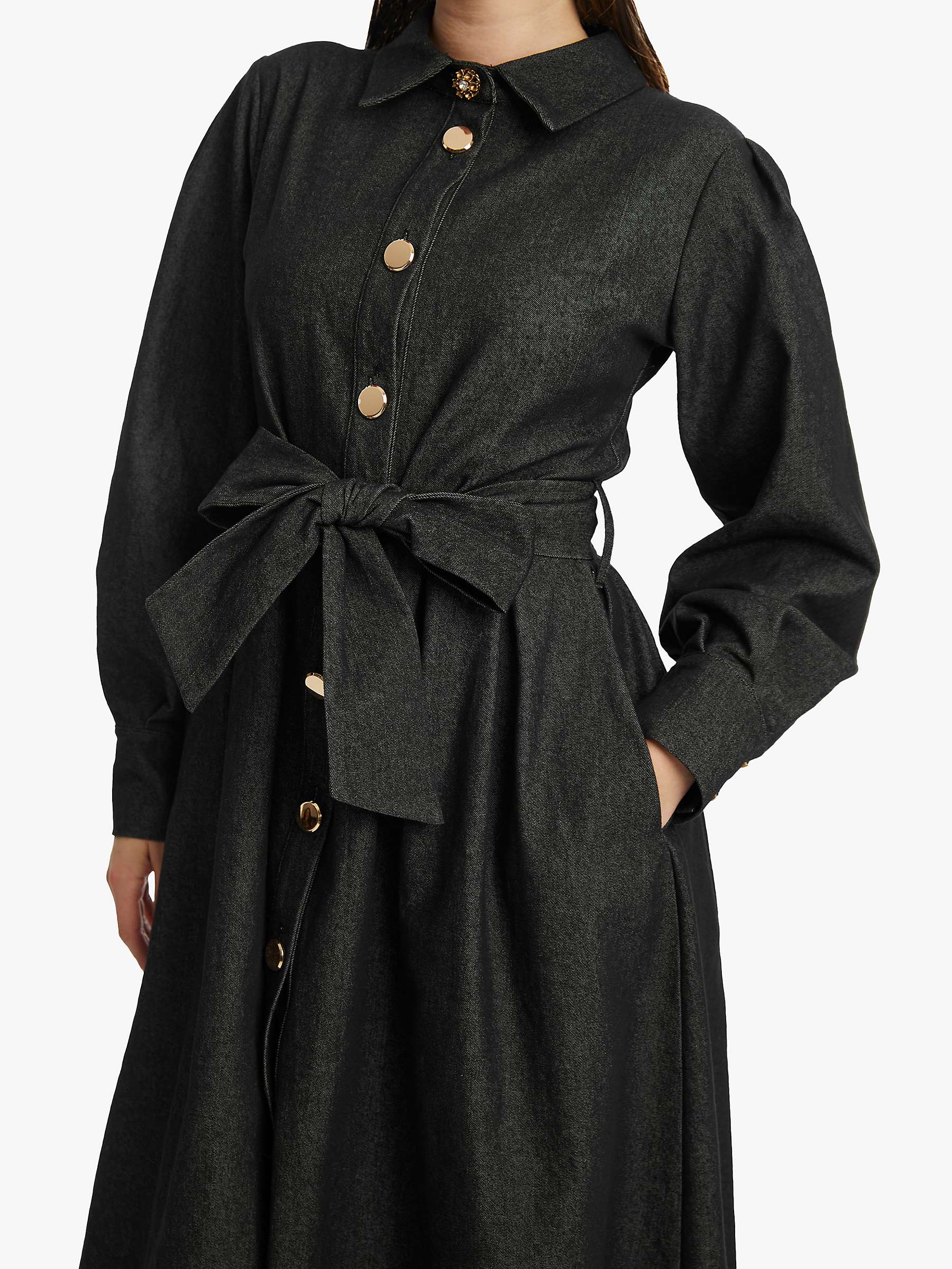 Buy James Lakeland Midi Denim Shirt Dress, Black Online at johnlewis.com