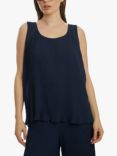 James Lakeland Pleated Sleeveless Top, Navy