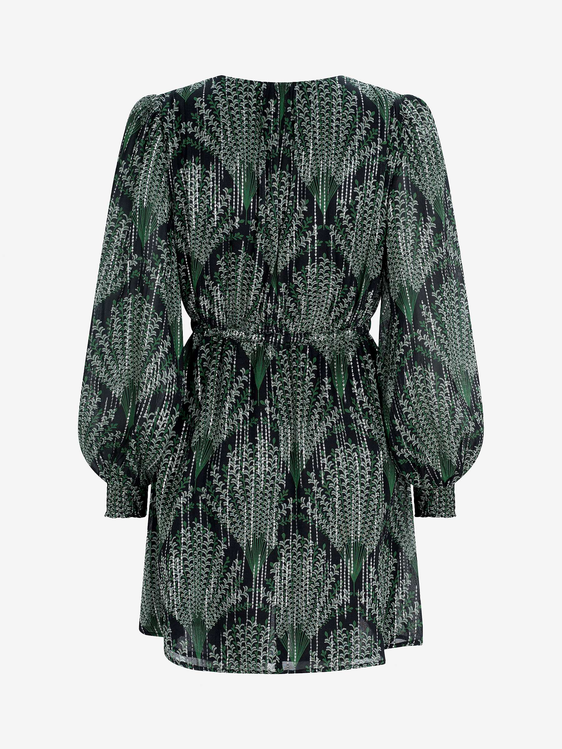 Buy Mint Velvet Jacquard Botanical Print Mini Dress, Dark Green Online at johnlewis.com