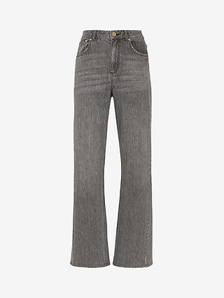 Mint Velvet The Relaxed Wide Jeans, Grey