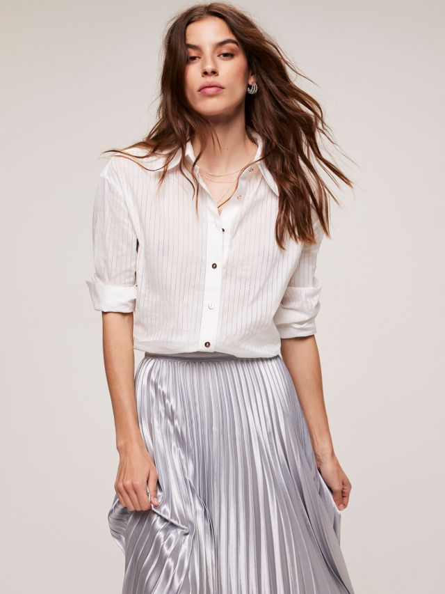 Whistles silver pleated skirt sale