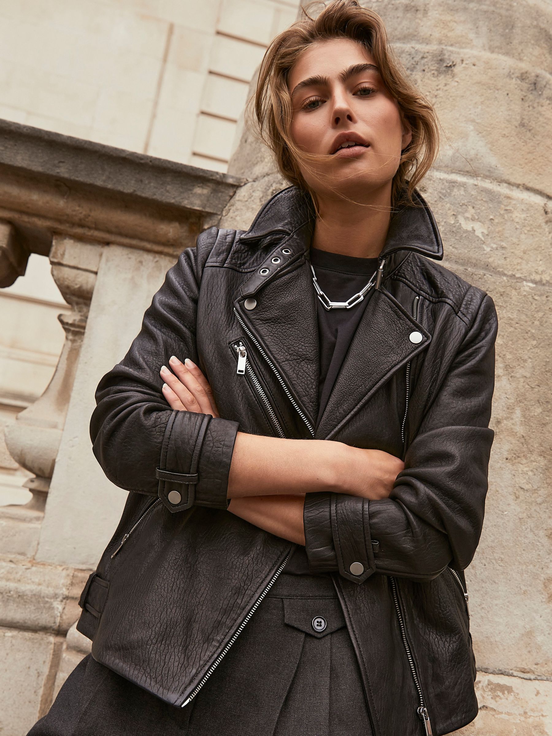 Scoop Women's Faux Leather Moto Jacket, Large Size