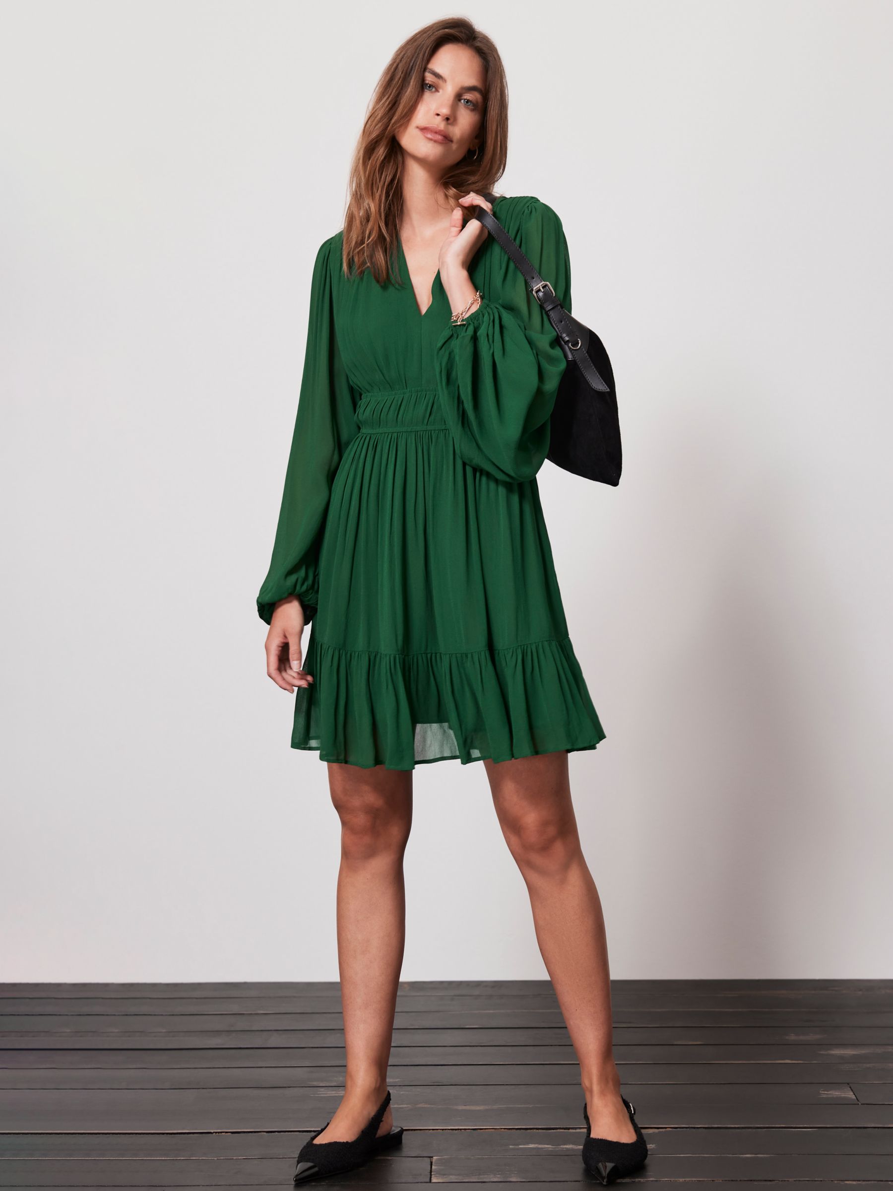 MAMA Crinkled dress - Light khaki green - Ladies