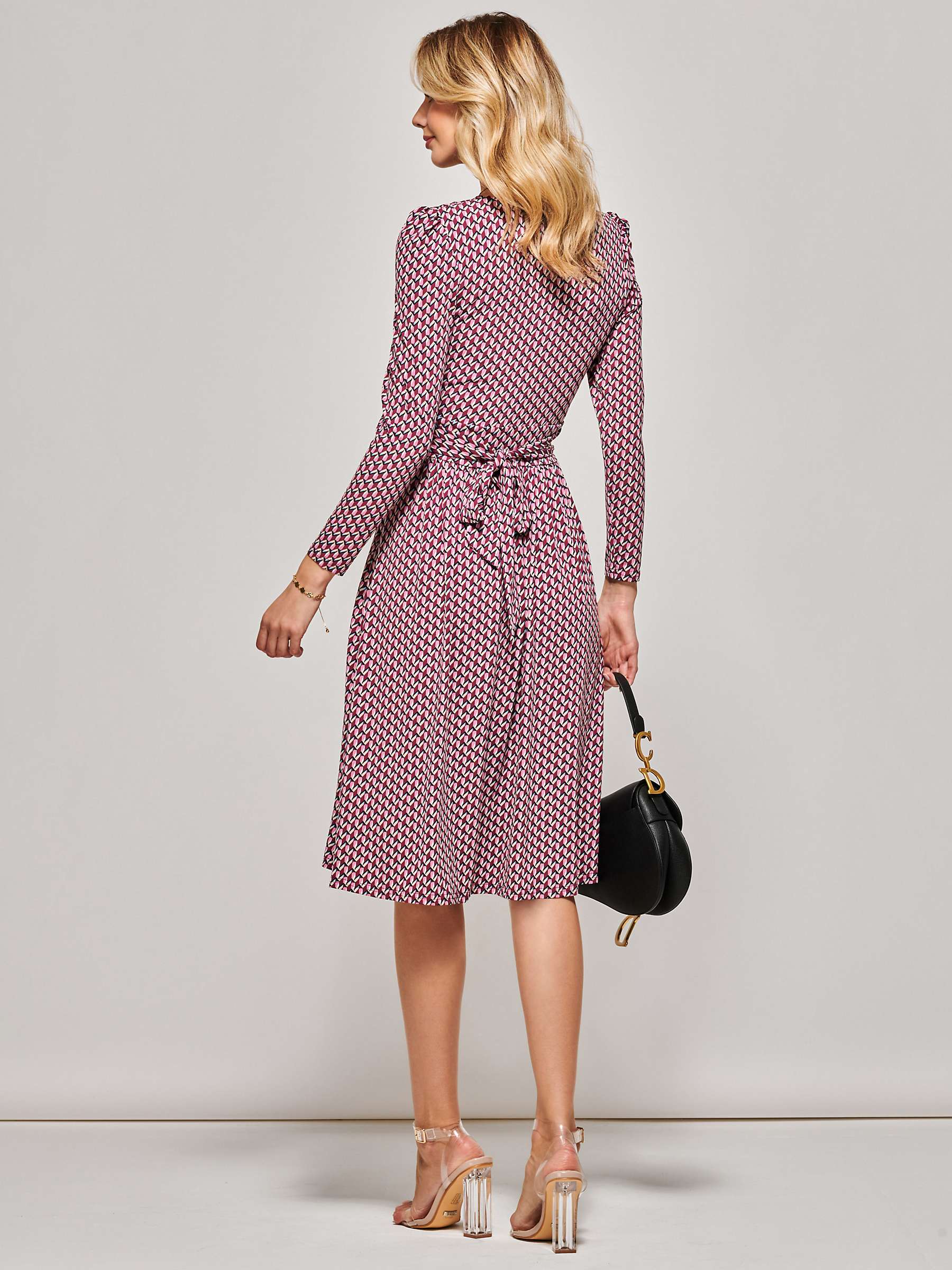 Buy Jolie Moi Geo Print Jersey Midi Dress, Pink Online at johnlewis.com