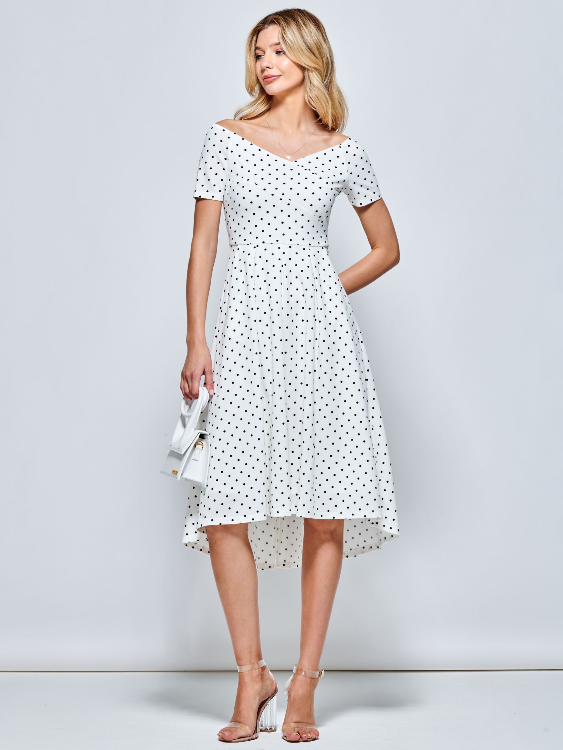 Buy Jolie Moi Polka Dot Pleated Ponte Midi Dress Online at johnlewis.com