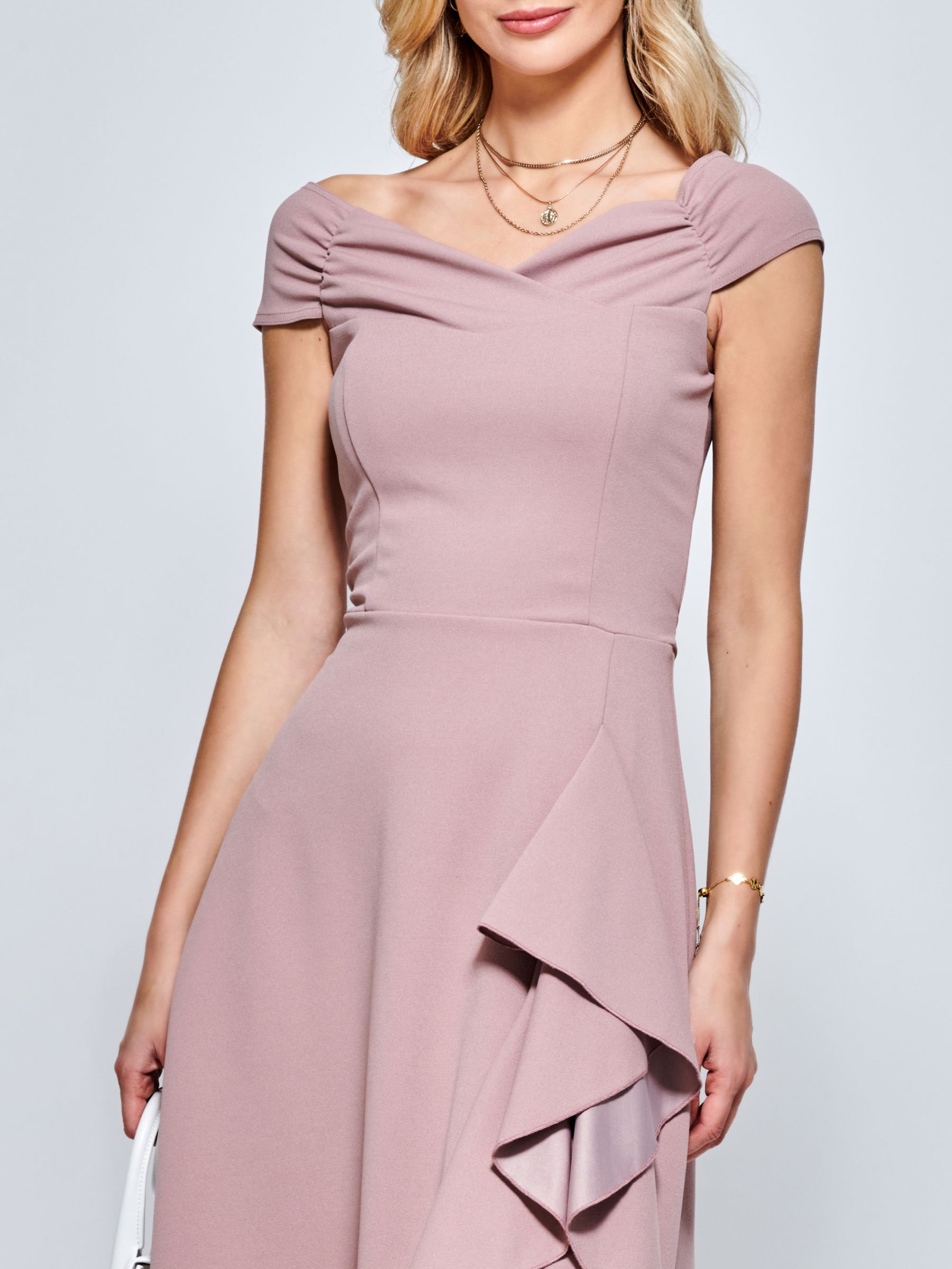 Buy Jolie Moi Skylar Off Shoulder Ruffle Hem Dress Online at johnlewis.com