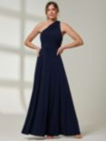 Jolie Moi One Shoulder Jersey Maxi Dress, Navy