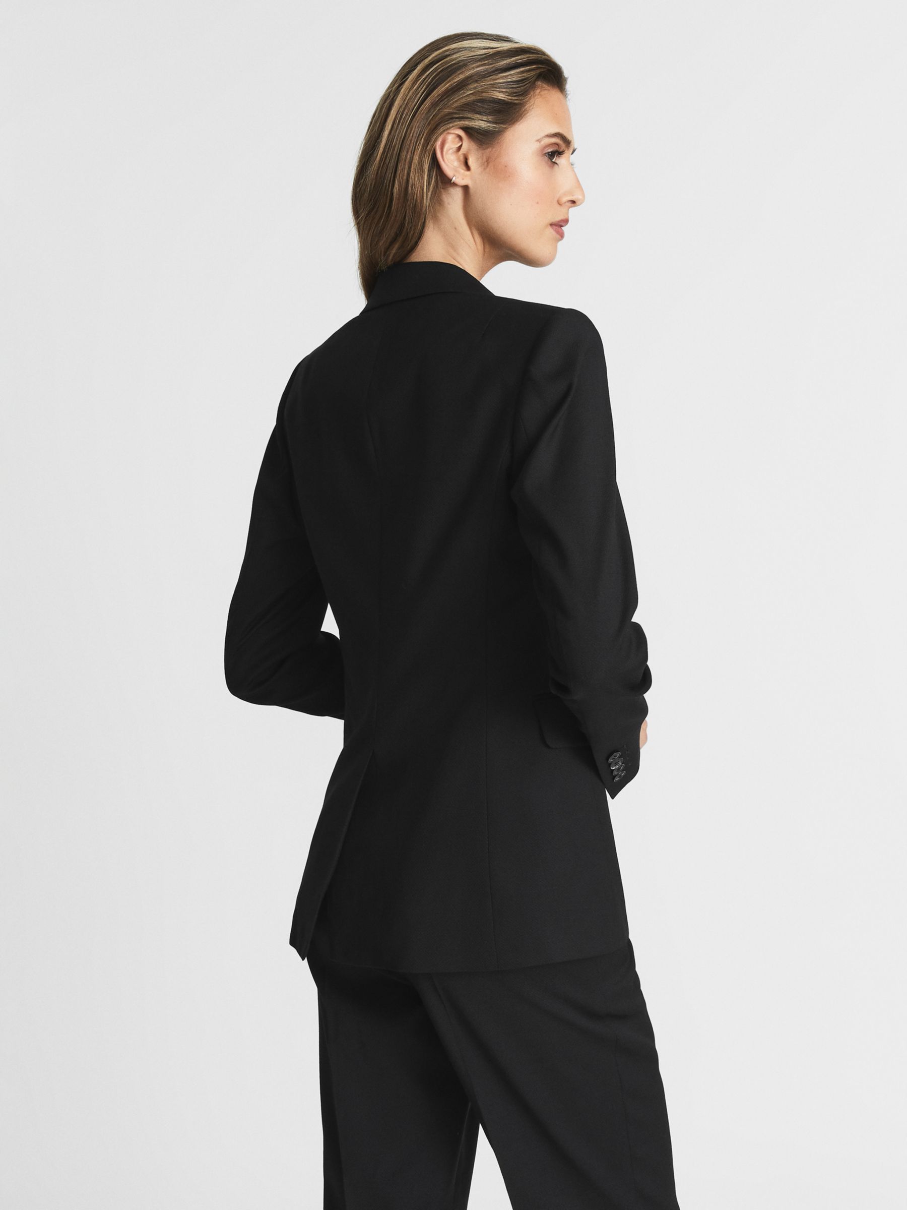 Reiss Petite Haisley Blazer, Black at John Lewis & Partners