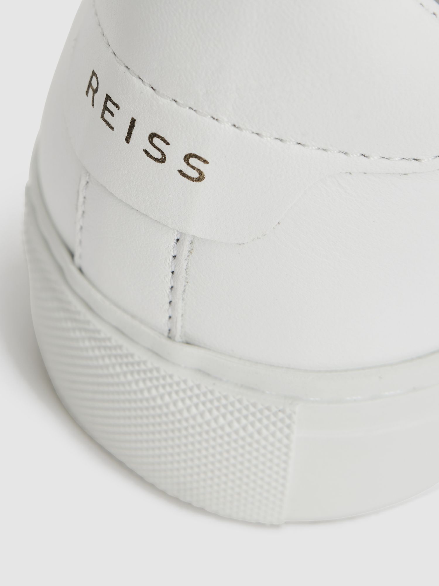 Reiss Finley Low Top Leather Trainers, White at John Lewis & Partners