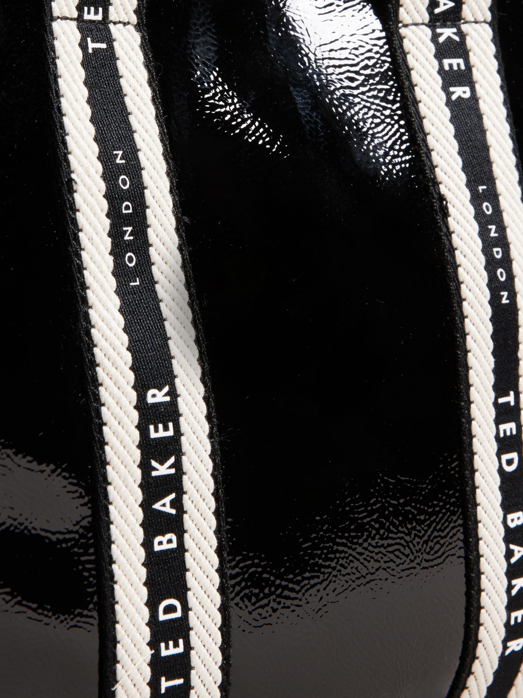 Buy Ted Baker Celiane Branded Webbing Patent Small Tote Bag, Black Online at johnlewis.com