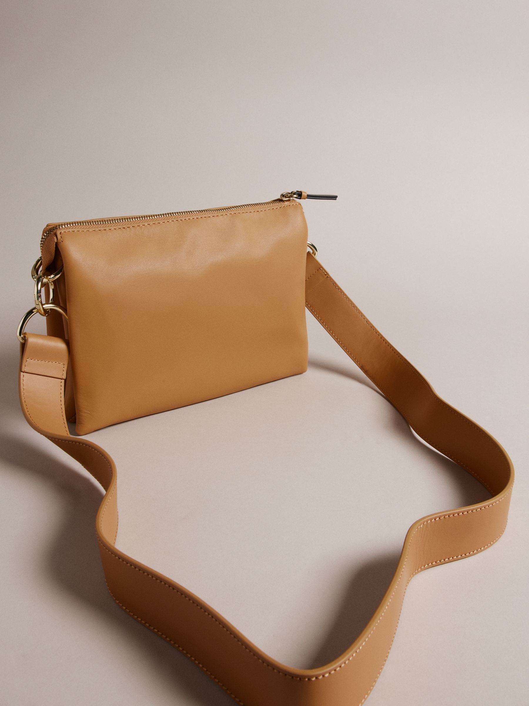 Vintage John Lewis Tan Leather Shoulder Bag With Two Handles -  UK