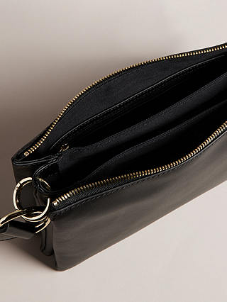 Ted Baker Darceyy Branded Strap Leather Crossbody Bag, Black