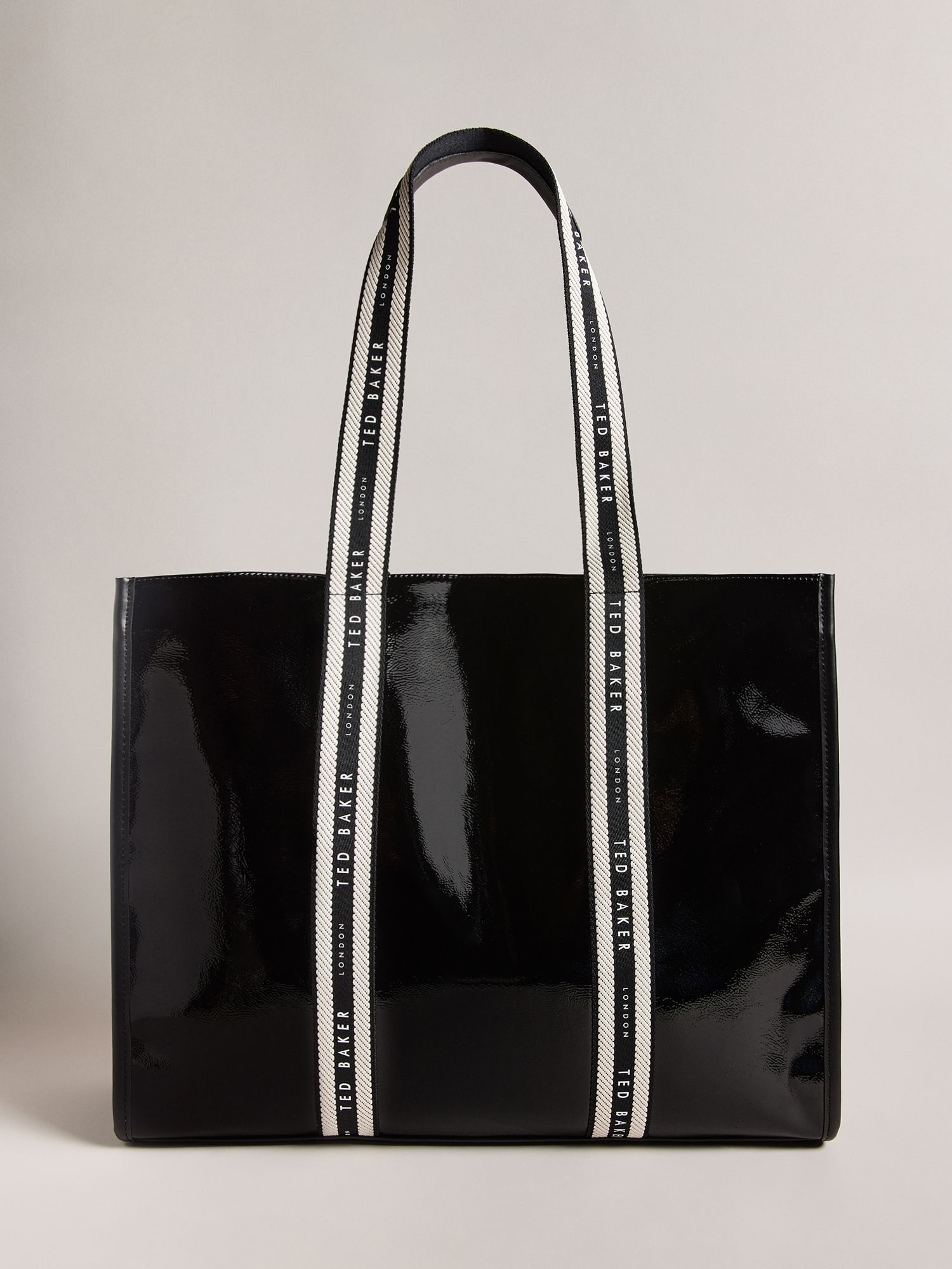 Ted Baker Celinie Branded Webbing Large Tote Bag, Black, One Size