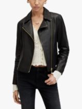 Leather biker jacket Mint Velvet Black size 12 UK in Leather - 39674948