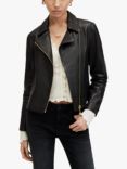 AllSaints Vela Leather Biker Jacket, Black