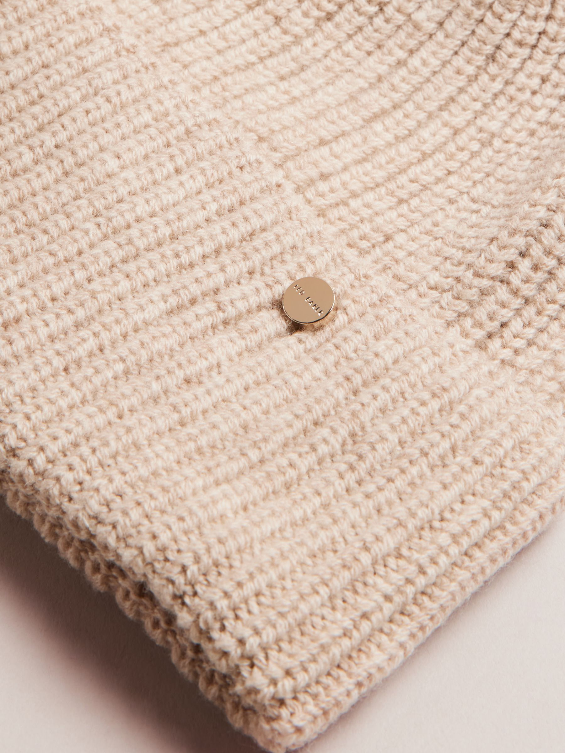 Ted Baker Cashmere Blend Beanie, Taupe at John Lewis & Partners