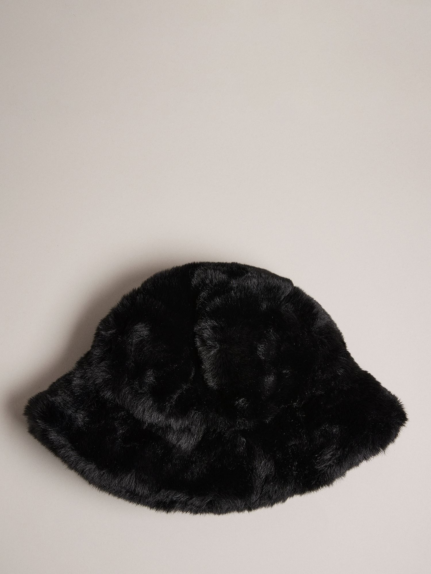 Ted Baker Prinnia Faux Fur Bucket Hat, Black, One Size