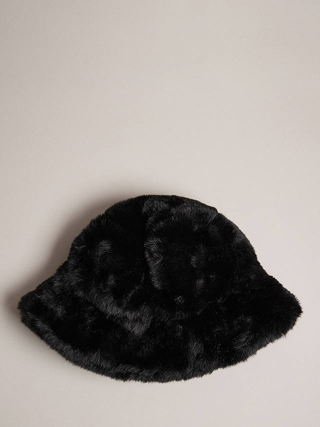 Ted Baker Prinnia Faux Fur Bucket Hat, Black