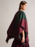 Ted Baker Suffia Colour Block Buckle Poncho, Purple/Multi