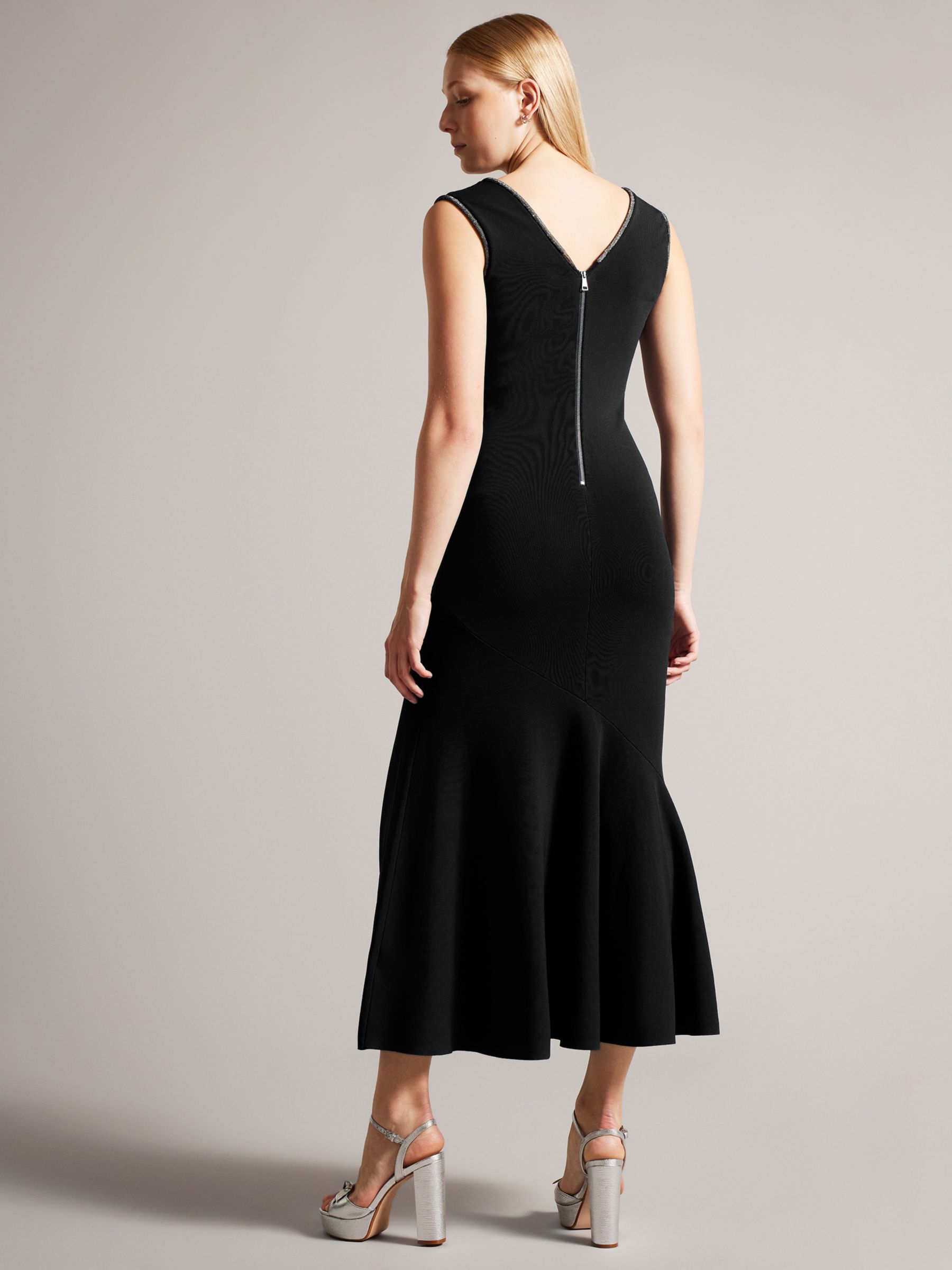 Ted Baker Junella Midaxi Dress With Embellished Neckline Black at