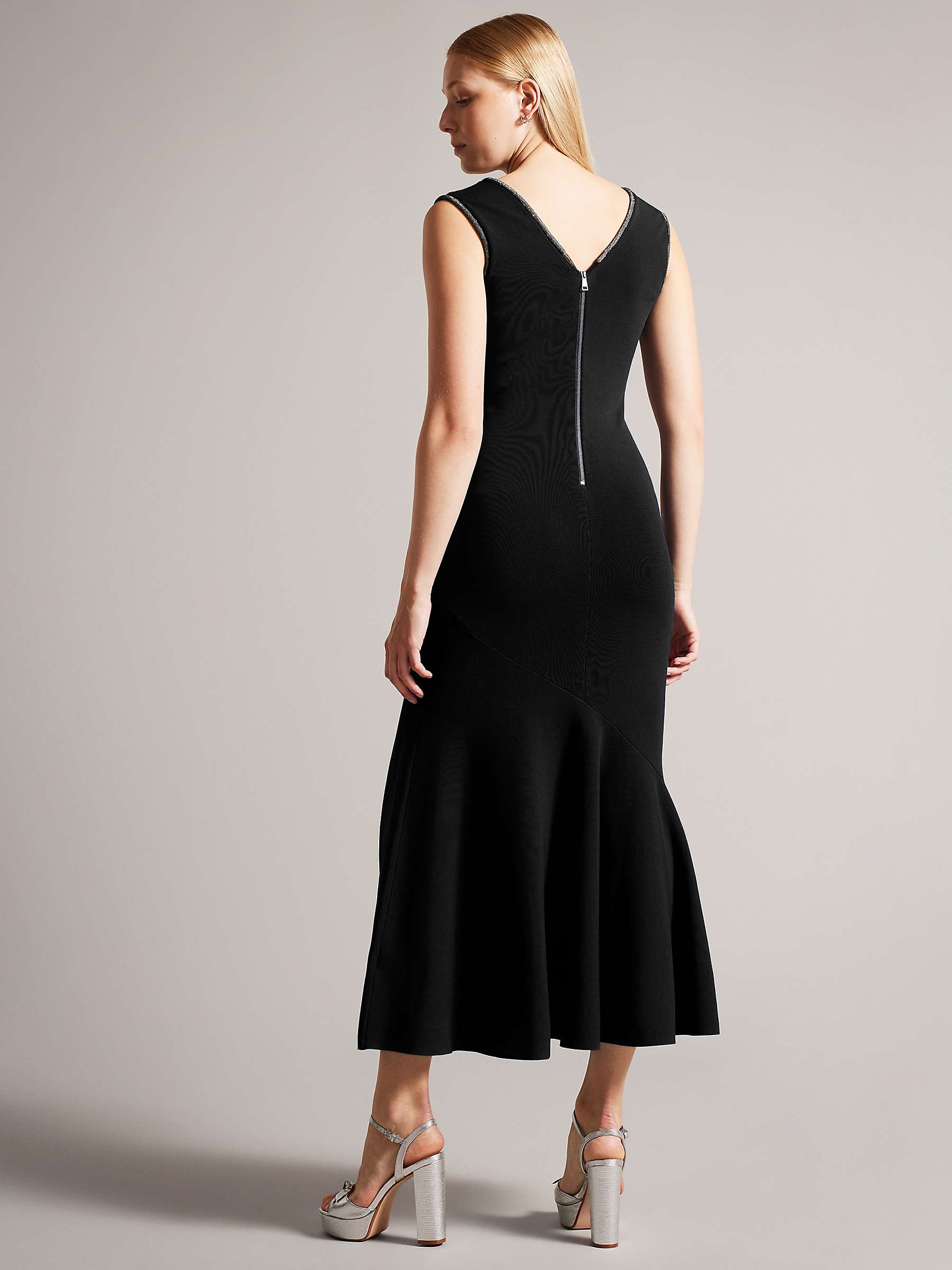 Buy Ted Baker Junella Midaxi Dress With Embellished Neckline, Black Online at johnlewis.com