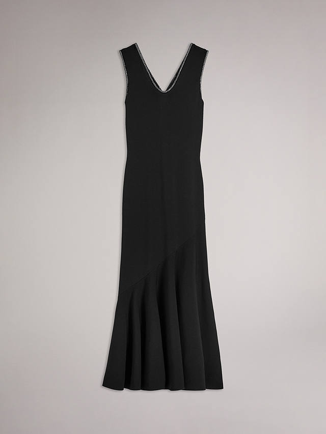 Ted Baker Junella Midaxi Dress With Embellished Neckline, Black
