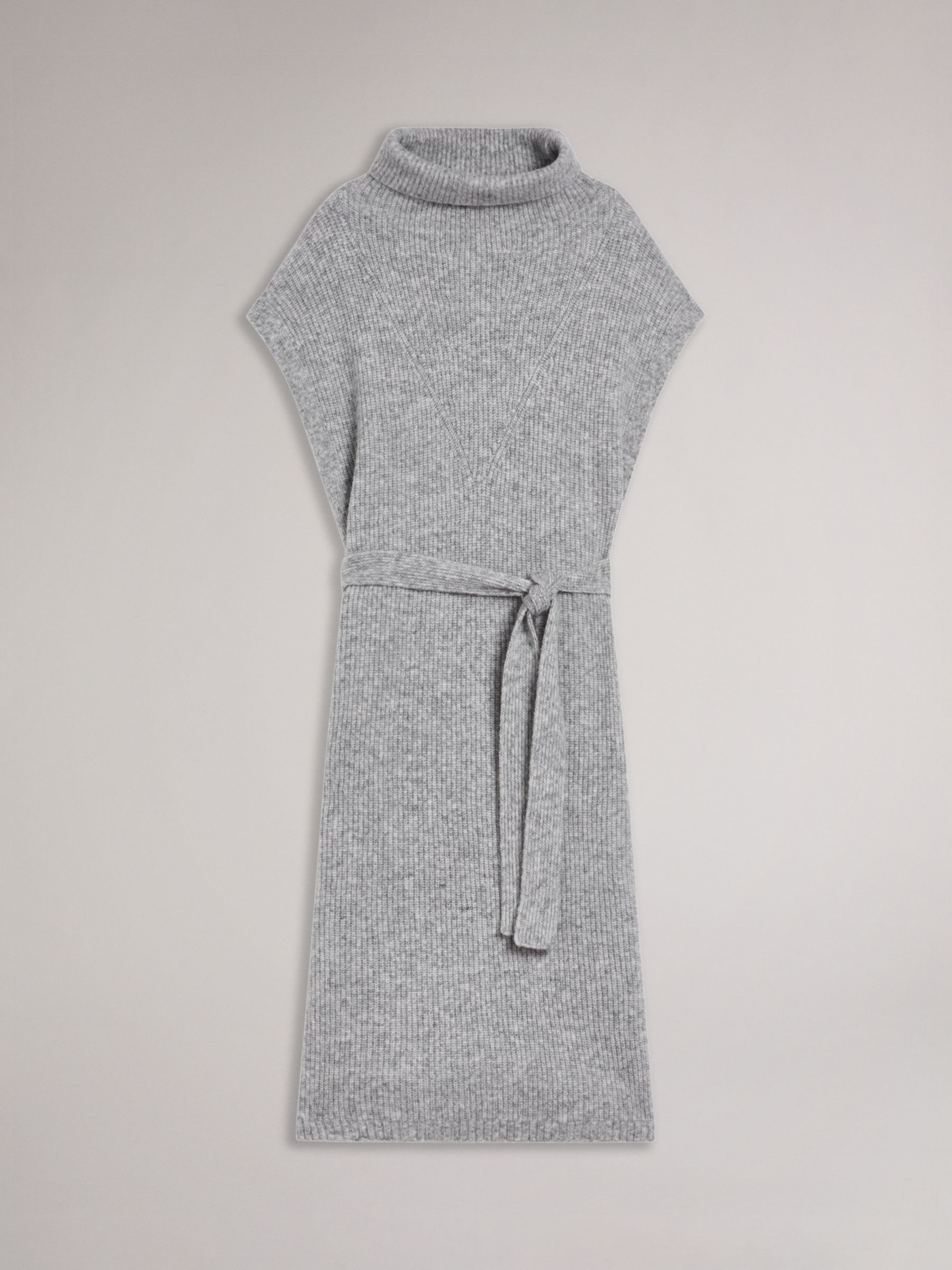 Buy Ted Baker Cesell Funnel Neck Rib Knit Midi Dress, Grey Online at johnlewis.com