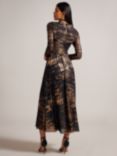 Ted Baker Iggiey Abstract Print Maxi Dress, Black/Gold, Black/Gold