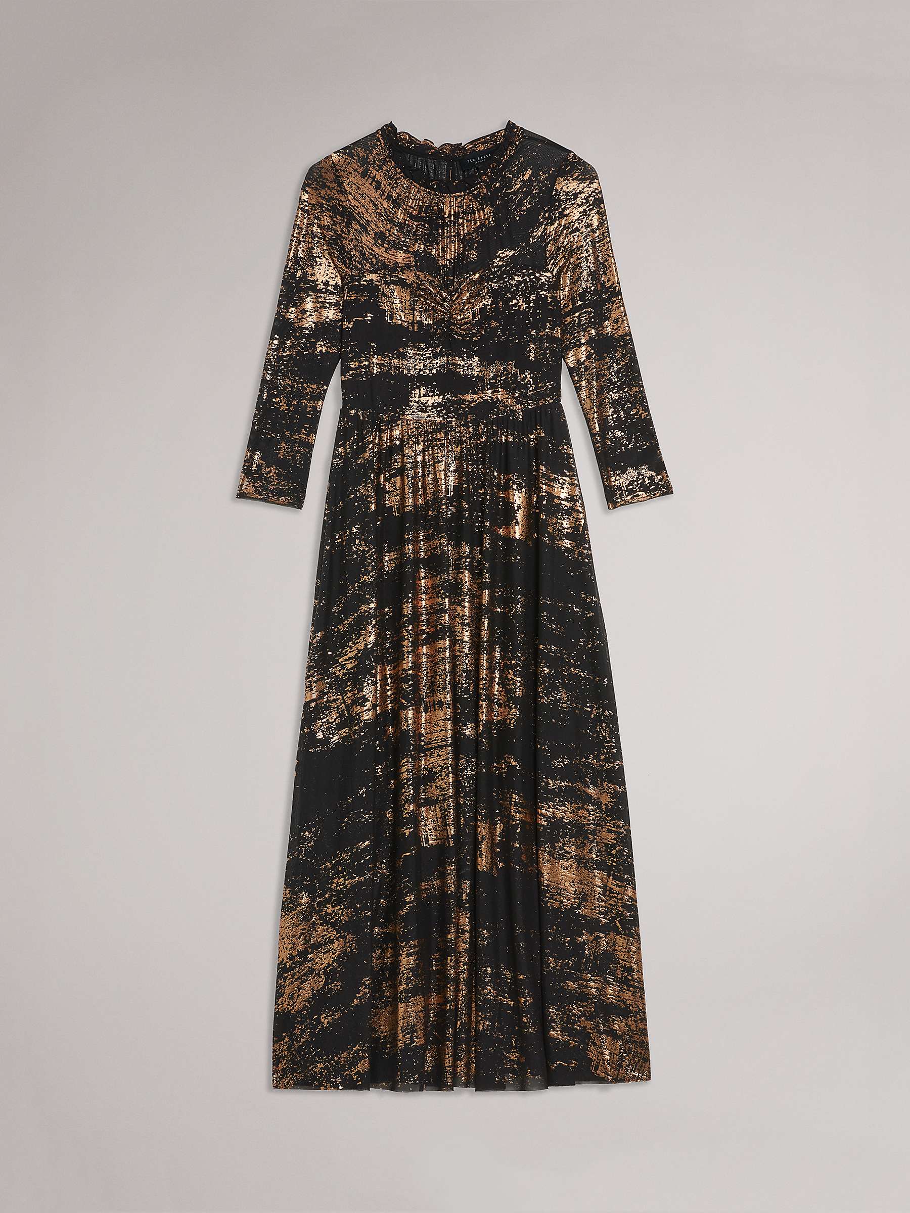 Buy Ted Baker Iggiey Abstract Print Maxi Dress, Black/Gold Online at johnlewis.com
