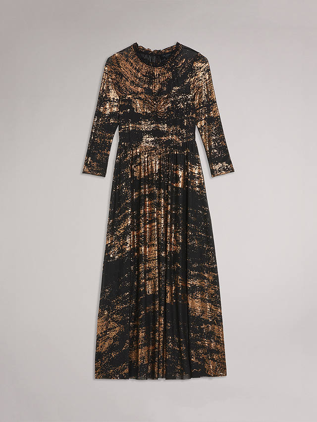 Ted Baker Iggiey Abstract Print Maxi Dress, Black/Gold