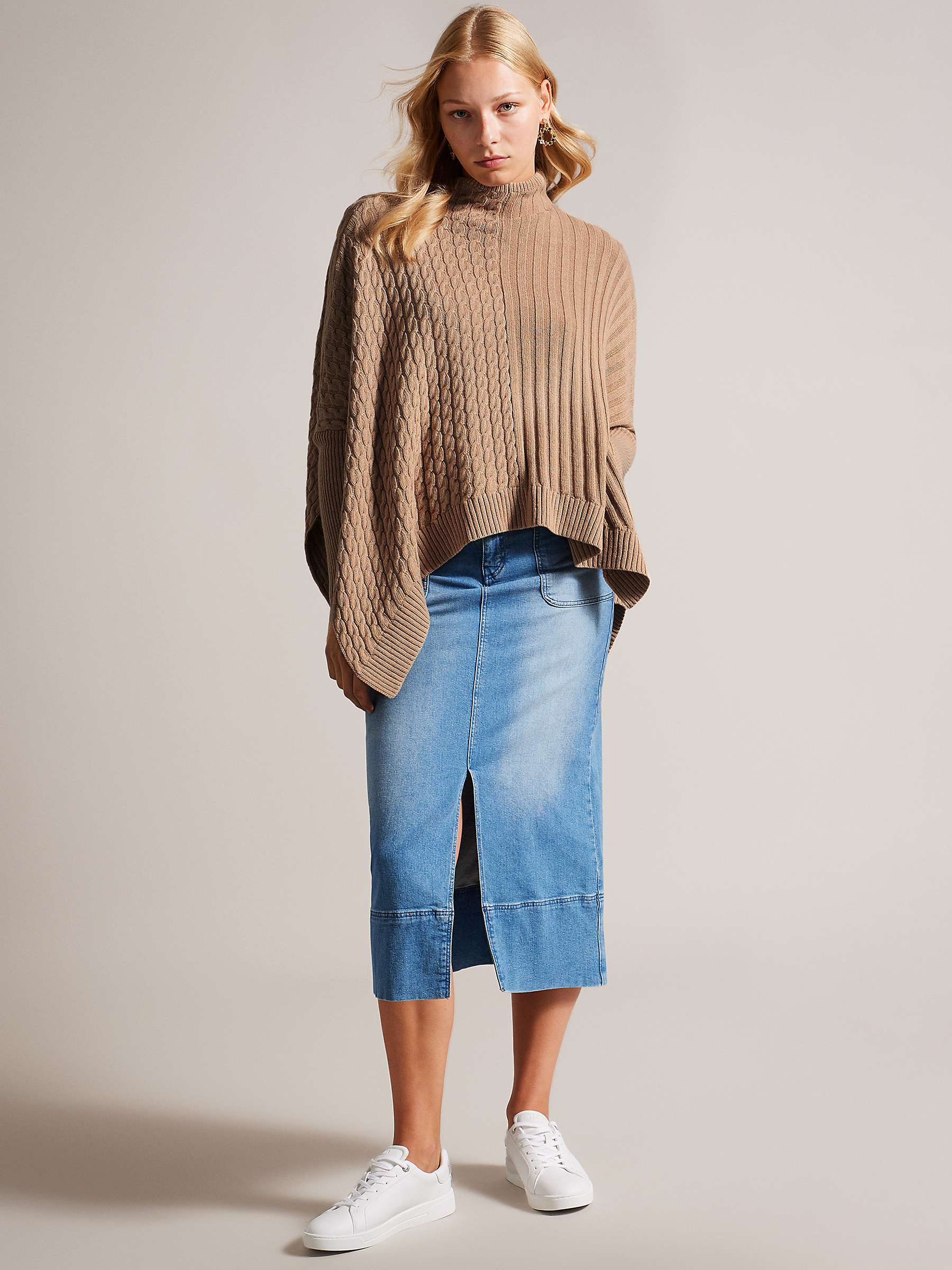 Buy Ted Baker Joilla Funnel Neck Wool Blend Jumper, Natural Online at johnlewis.com