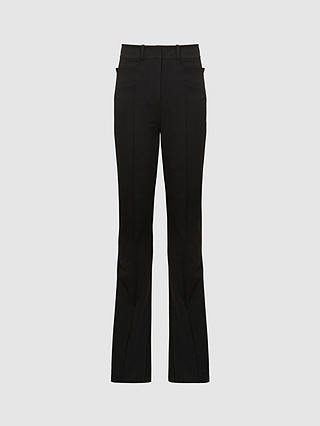 Reiss Petite Dylan Flared Trousers, Black