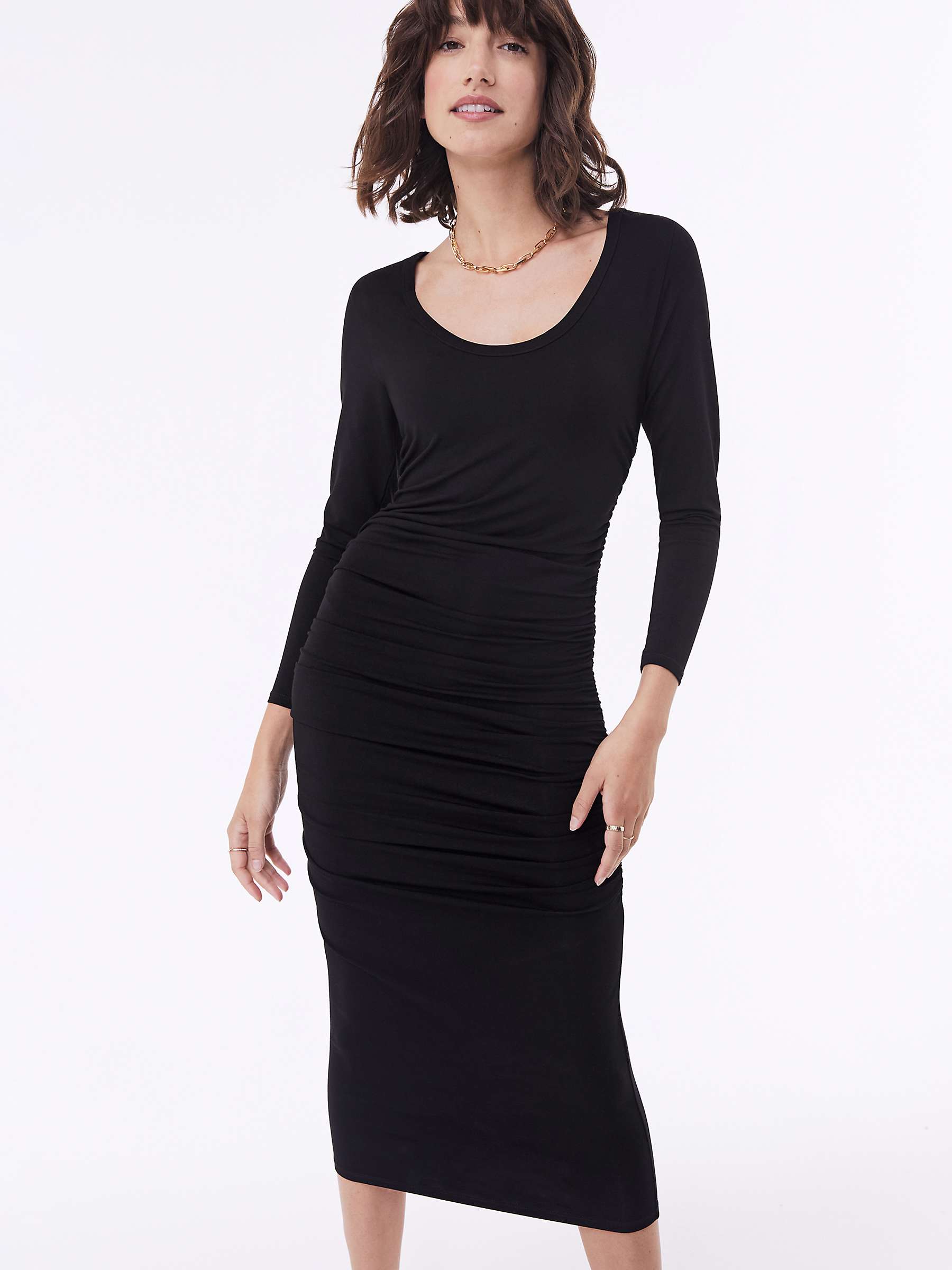 Buy Baukjen Petra Midi Bodycon Dress, Black Online at johnlewis.com