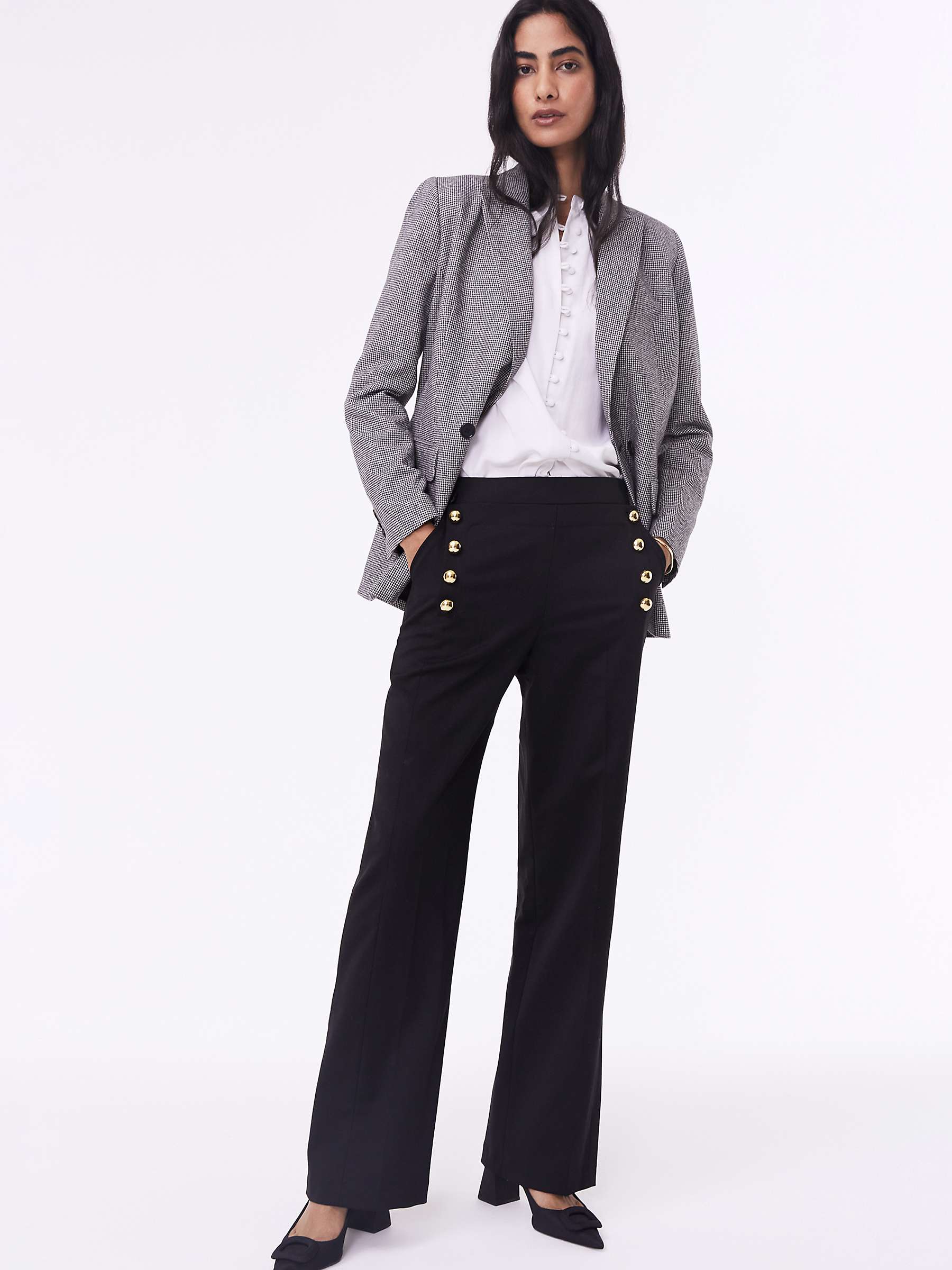 Buy Baukjen Amina Wool Blend Trousers, Caviar Black Online at johnlewis.com