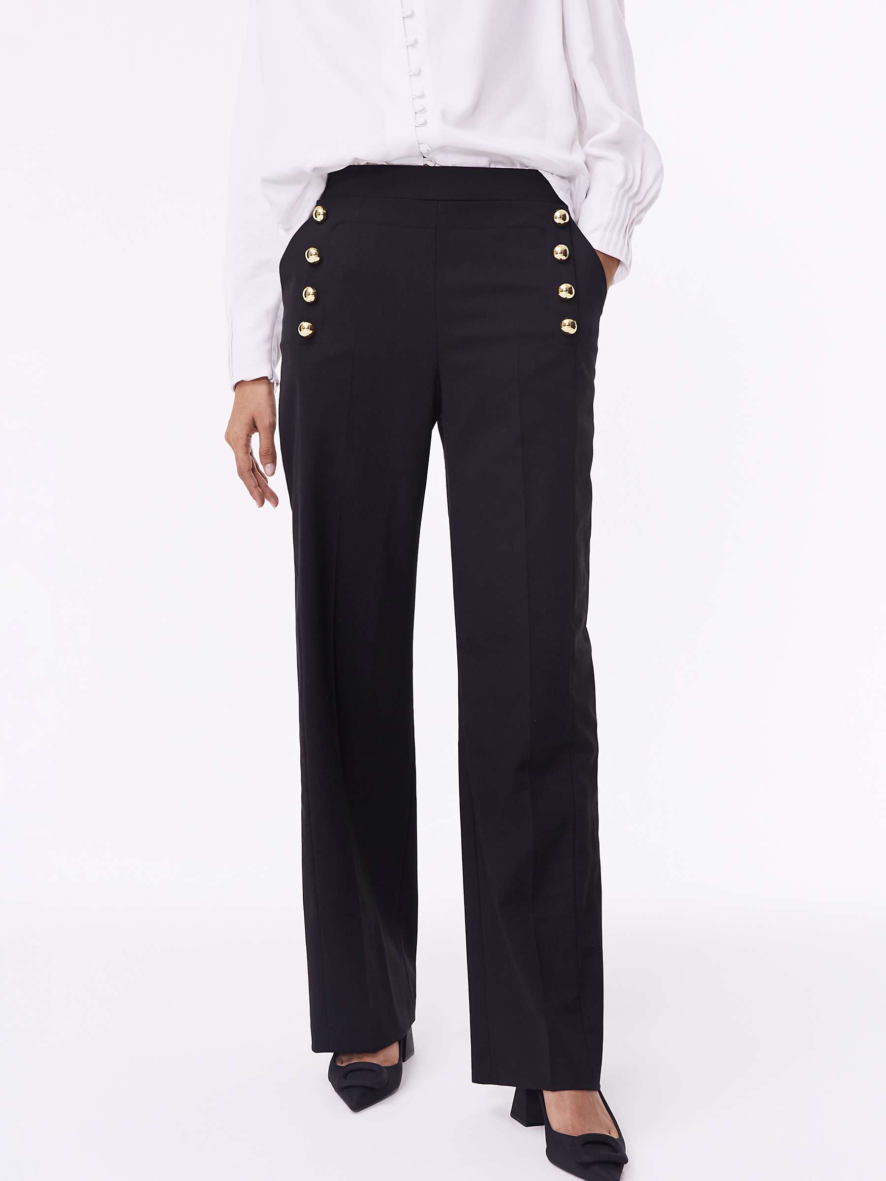Buy Baukjen Amina Wool Blend Trousers, Caviar Black Online at johnlewis.com