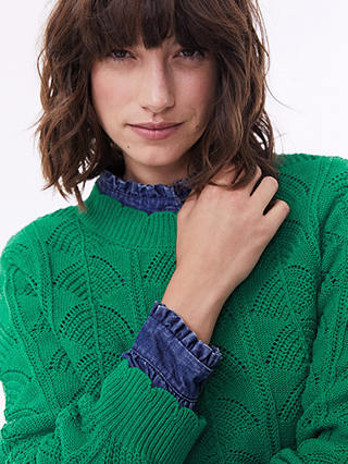 Baukjen Flossie Pointelle Jumper, Bright Emerald