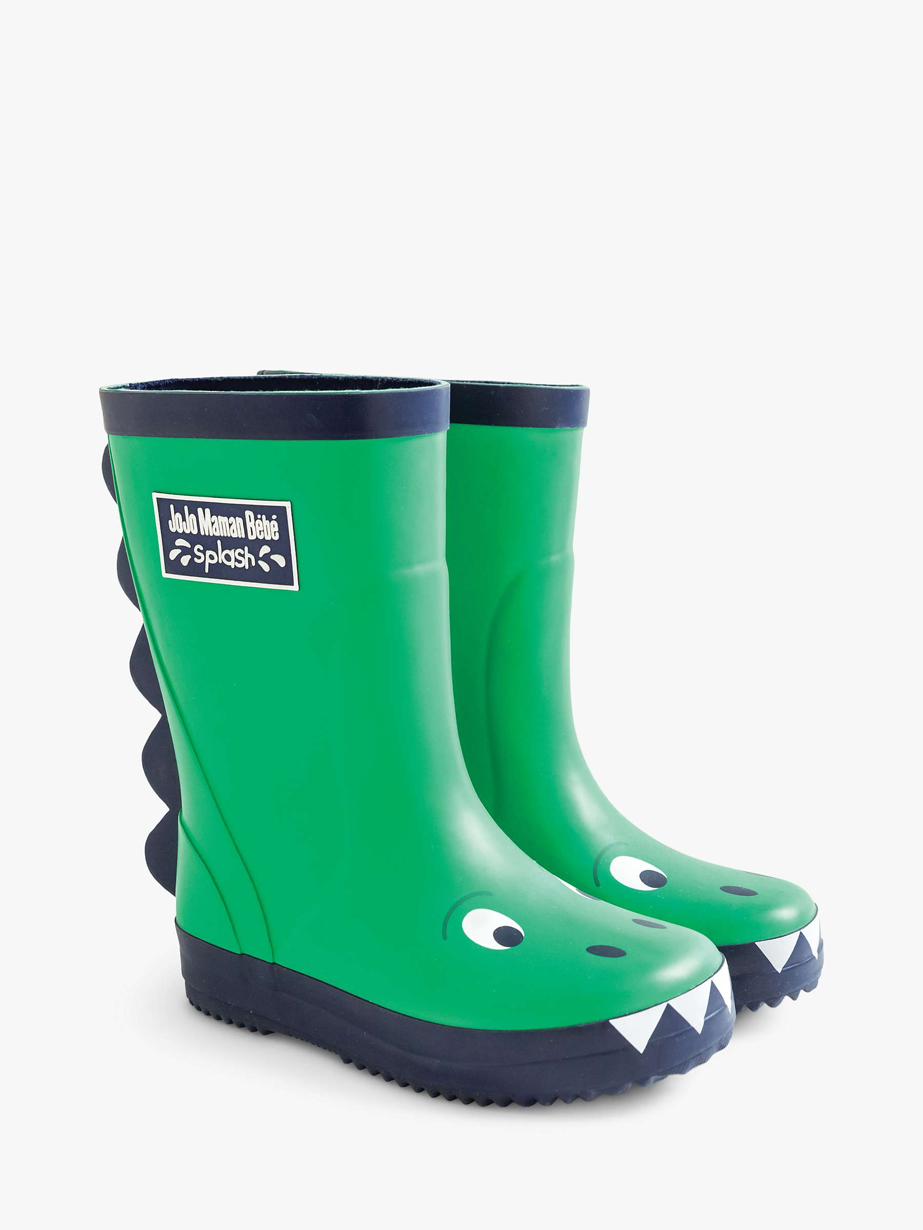 Buy JoJo Maman Bébé Kids' Dino Wellington Boots, Green Online at johnlewis.com