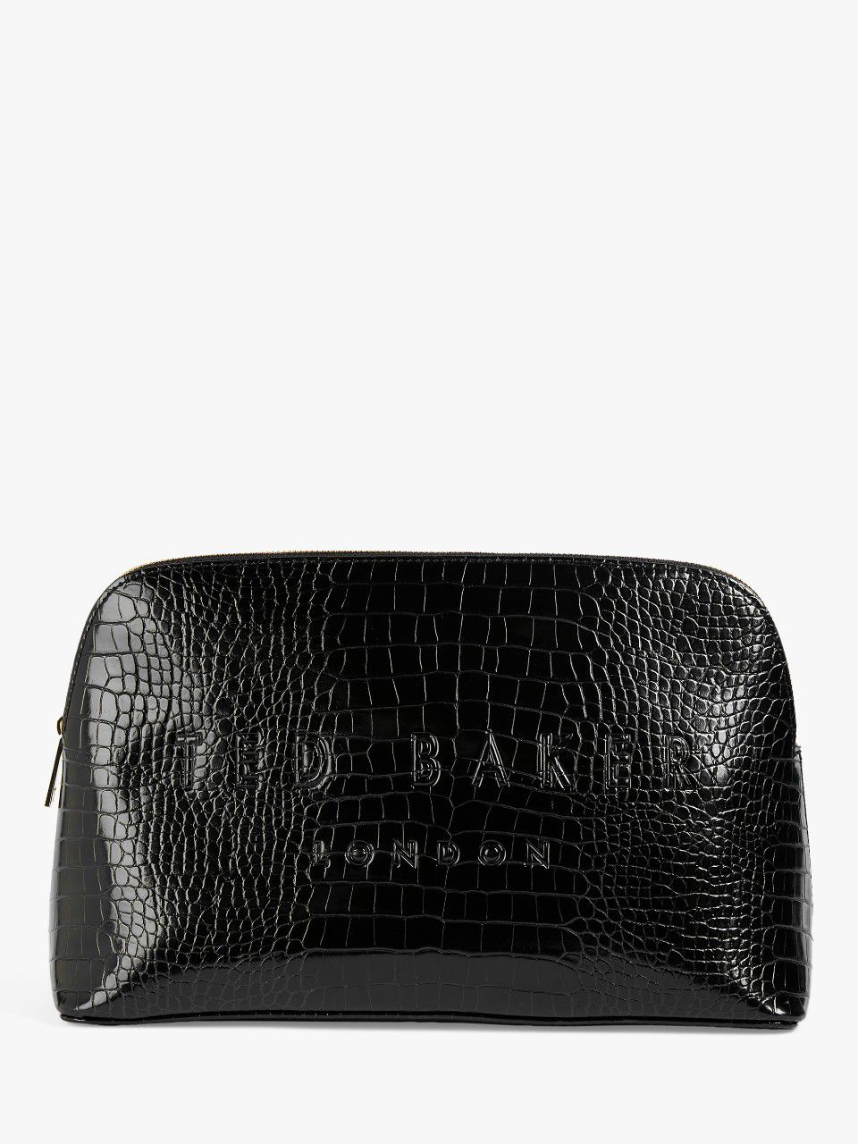 Ted Baker Crocana Croc Effect Makeup Bag, Black, One Size 1