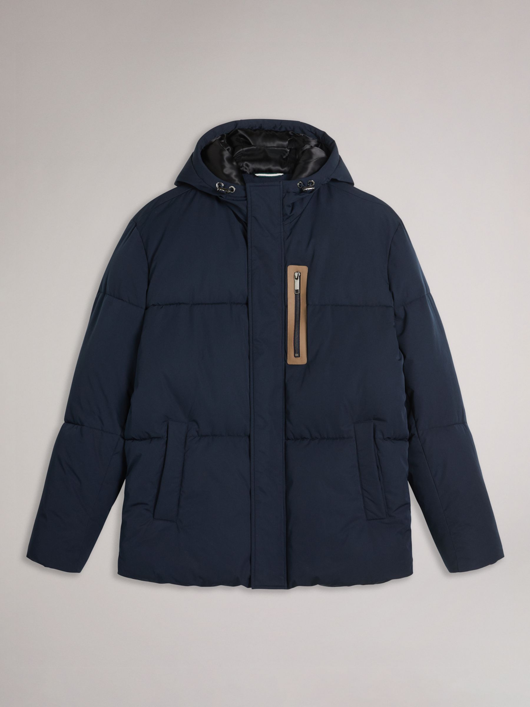 Ted Baker Short Hooded Puffer Jacket, Navy, XS