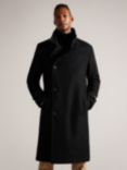 Ted Baker Radford Wool Blend Wrap Funnel Coat, Black, Black