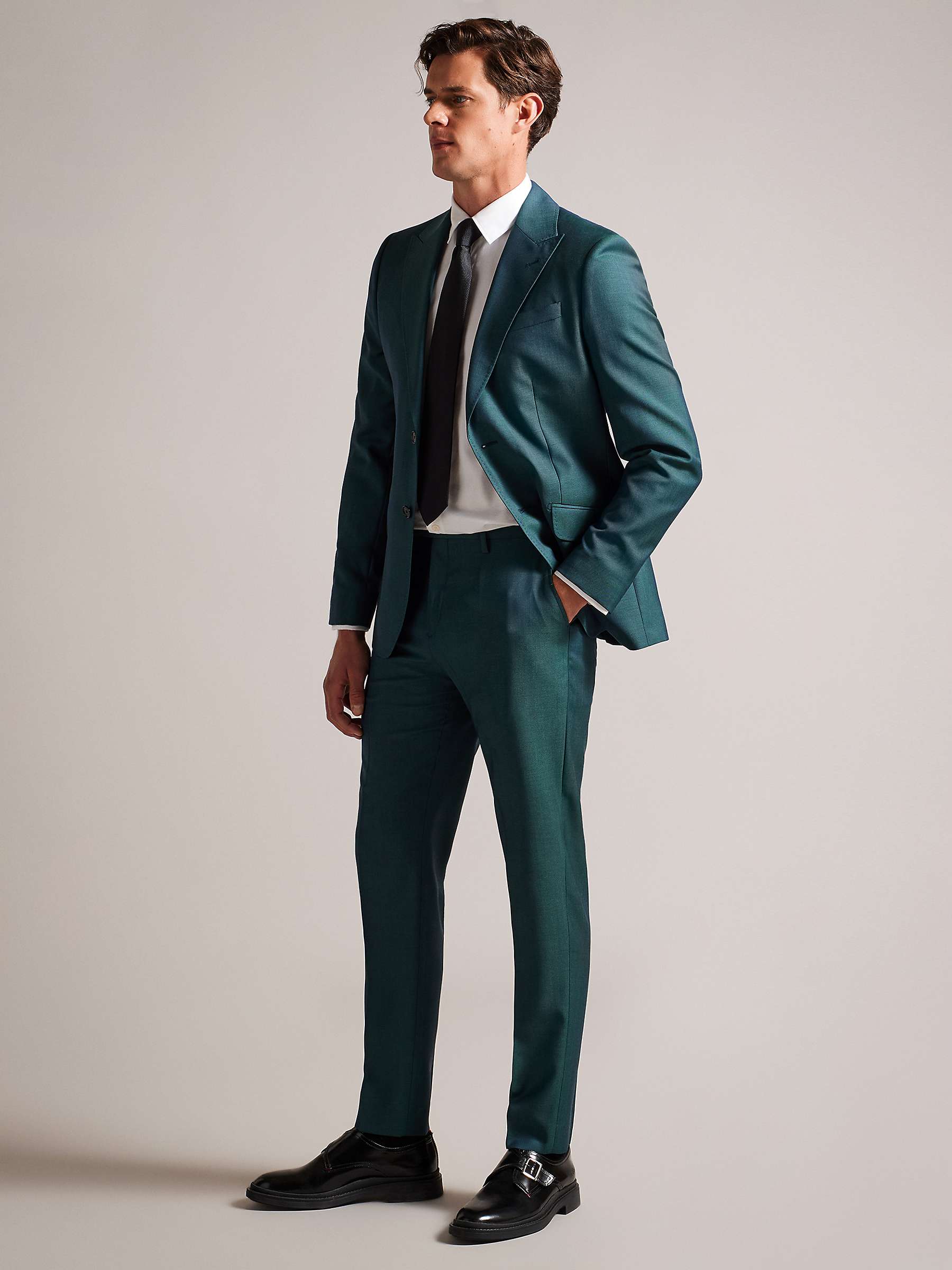 Ted Baker Northj Wool Tonic Suit Jacket, Blue Teal at John Lewis & Partners