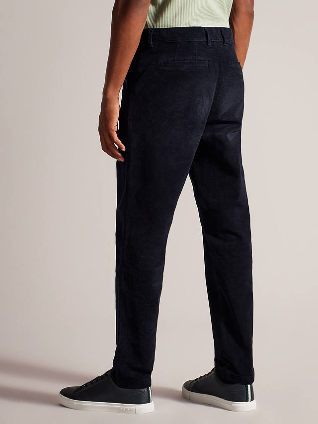 Ted Baker Payet Regular Fit Cord Trousers, Blue Navy