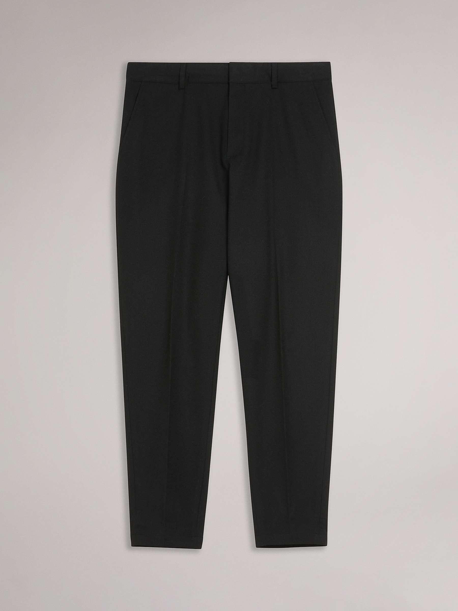 Buy Ted Baker Quantem Tapered Fit Flannel Trousers, Black Online at johnlewis.com