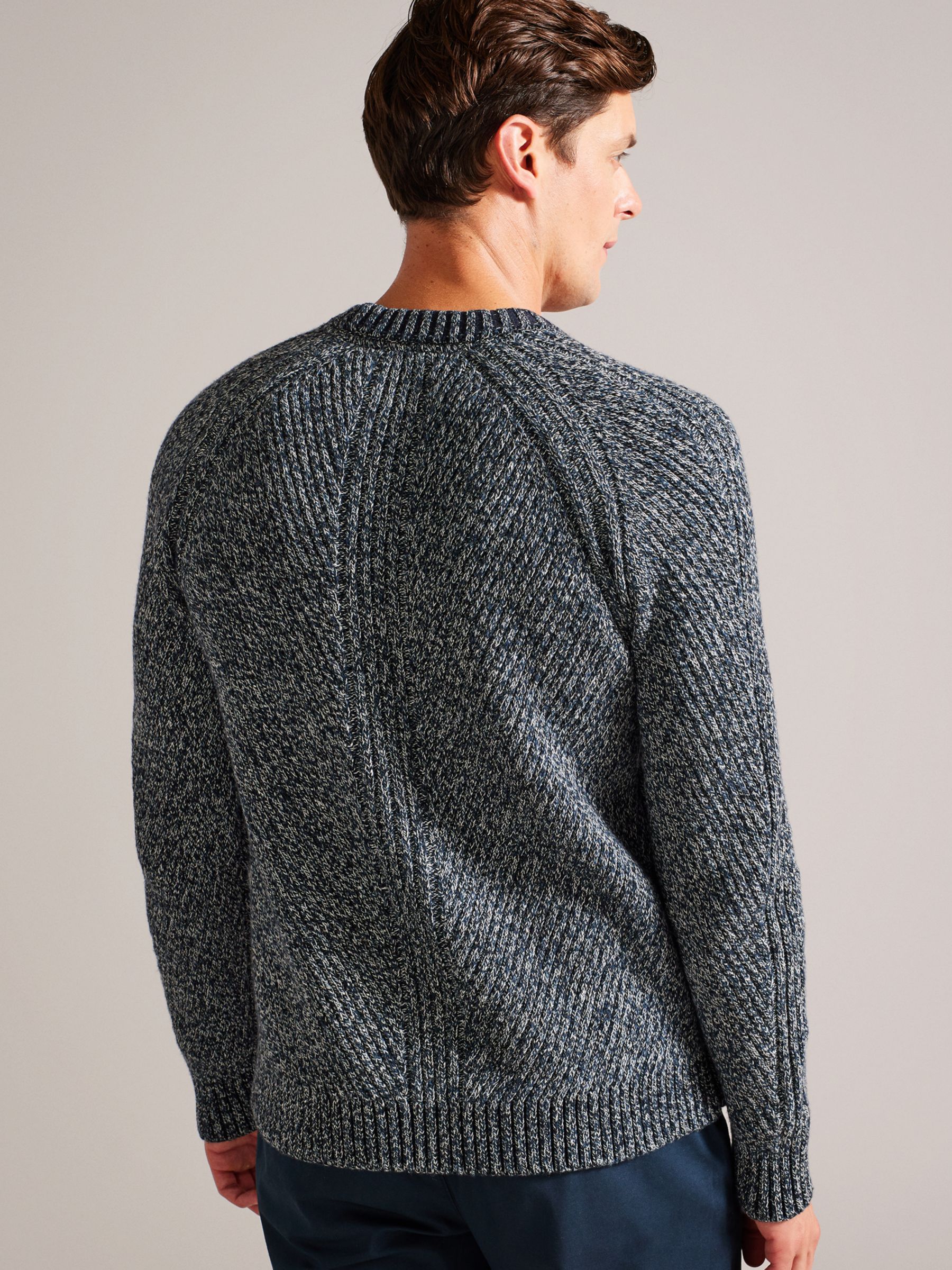 Ted Baker Adylo Twisted Engineered Wool Blend Jumper, Mid Blue at John ...