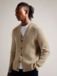 Ted Baker Alman Long Sleeve Ribbed Cardigan, Natural Taupe